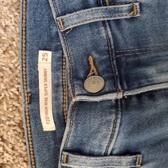 Levi's 720 high rise super skinny jeans size 25 - Picture 2 of 4